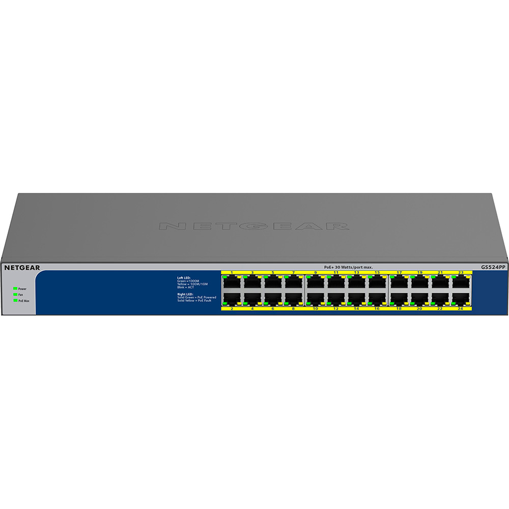 Комутатор NETGEAR 24xGE PoE 300Вт (GS524PP-100EUS)