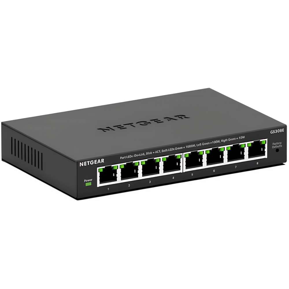 Коммутатор NETGEAR 8xGE WebSmart (GS308E-400EUS) Форм-фактор настольный