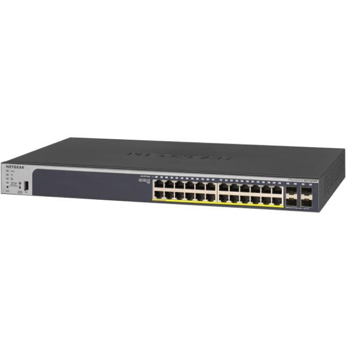 Коммутатор NETGEAR 24xGE PoE 4xSFP L2 (GS728TP-300EUS) Форм-фактор монтируемый в стойку