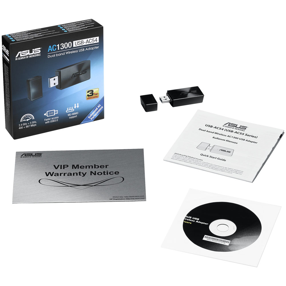 Wi-Fi адаптер ASUS USB-AC54 B1 Стандарт Wi-Fi 802.11 g