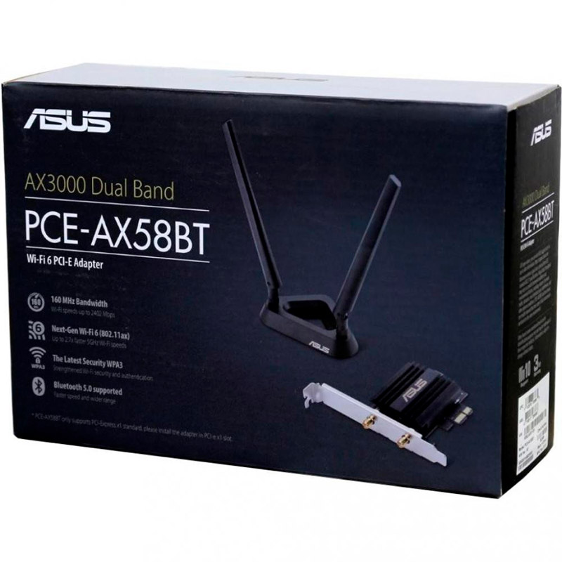 Wi-Fi адаптер ASUS PCE-AX58BT Стандарт Wi-Fi 802.11 a