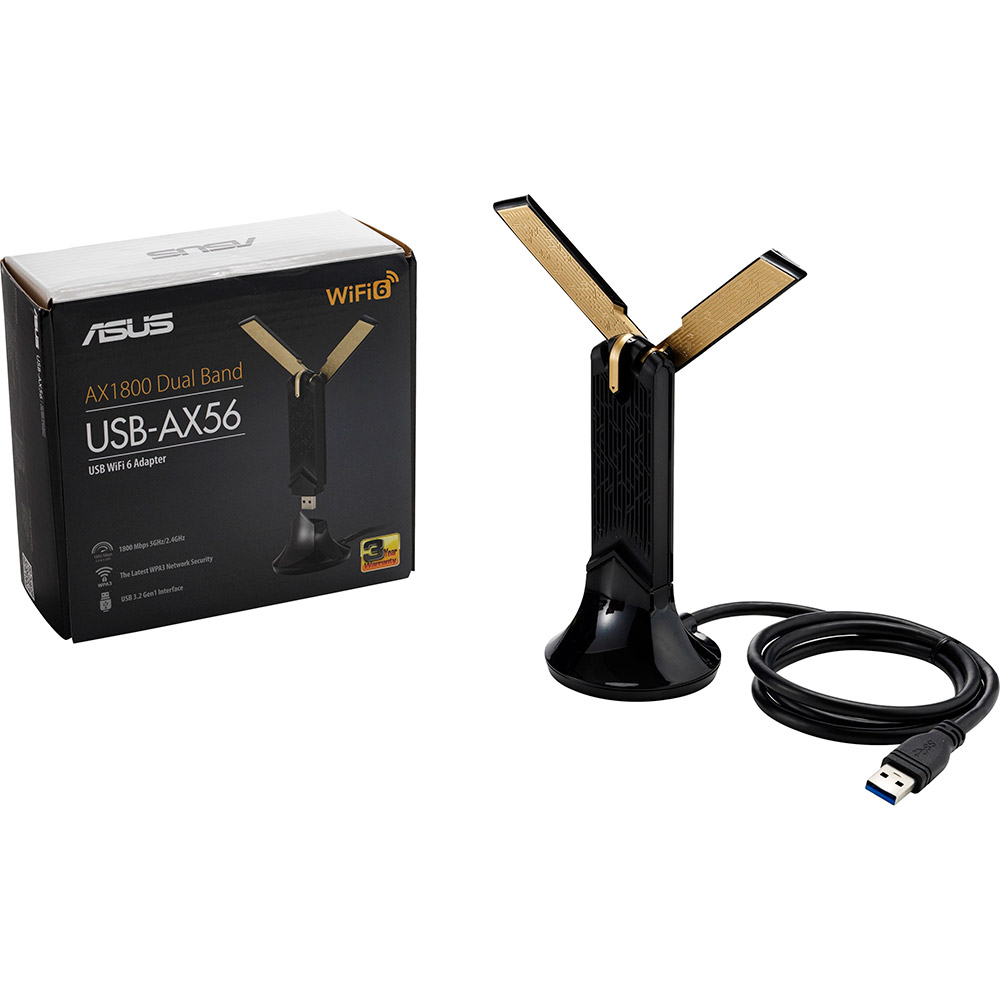 Wi-Fi-адаптер ASUS USB-AX56 AX1800 USB Adapter Стандарт Wi-Fi 802.11 b