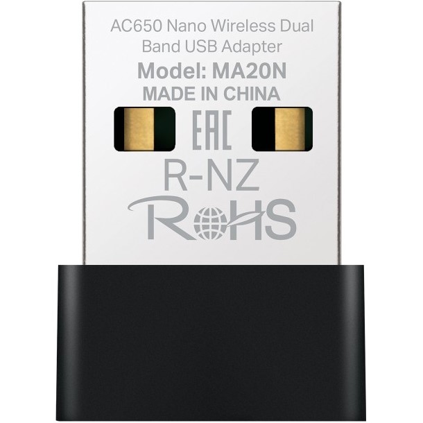 Wi-Fi адаптер MERCUSYS AC650 Nano (MA20N) Интерфейс USB