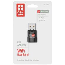 Wi-Fi адаптер COLORWAY Wi-Fi 6 дводіапазонний Black (CW-AD-W2)