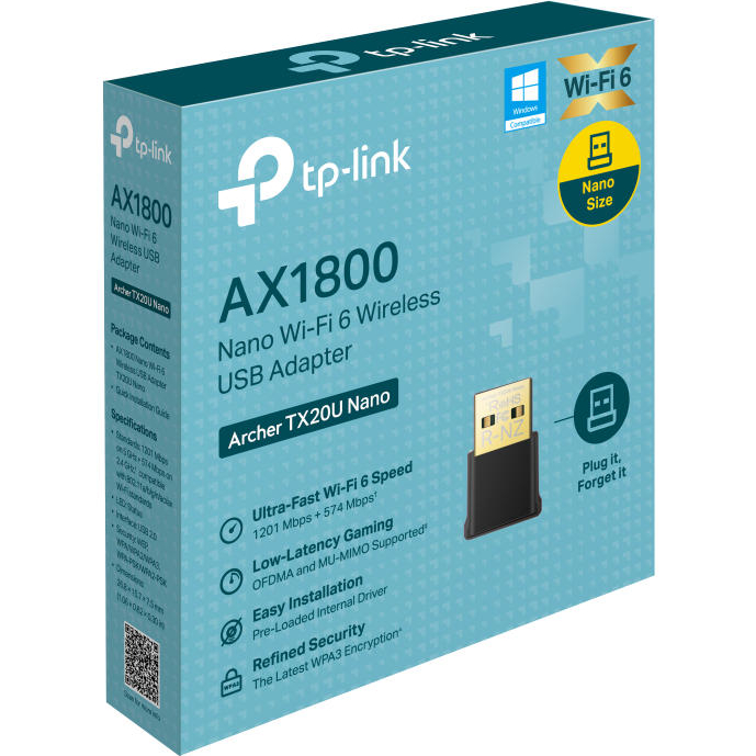 Wi-Fi адаптер TP-LINK Archer TX20U Nano Интерфейс USB