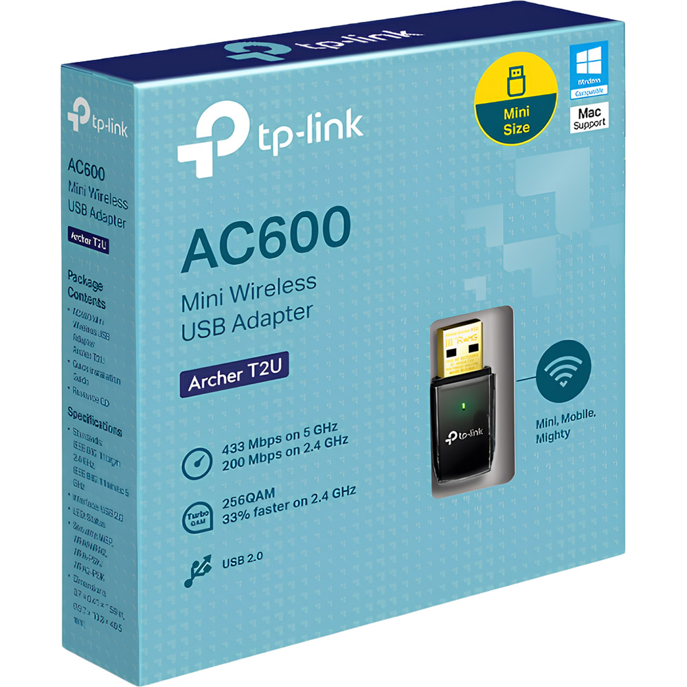 Wi-Fi адаптер TP-LINK Archer T2U AC600 Стандарт Wi-Fi 802.11 b