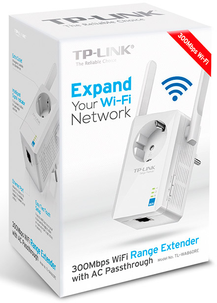 Wi-Fi повторювач TP-LINK TL-WA860RE 300Mbps Wi-Fi Range Extender (+ розетка) Енергоспоживання 3