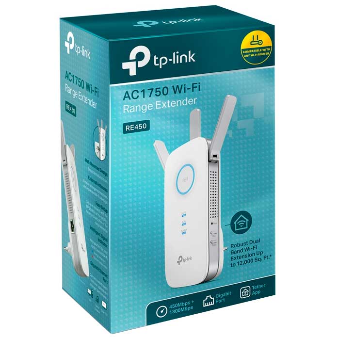 Wi-Fi повторювач TP-LINK RE450 AC1750 Стандарт Wi-Fi 802.11 n