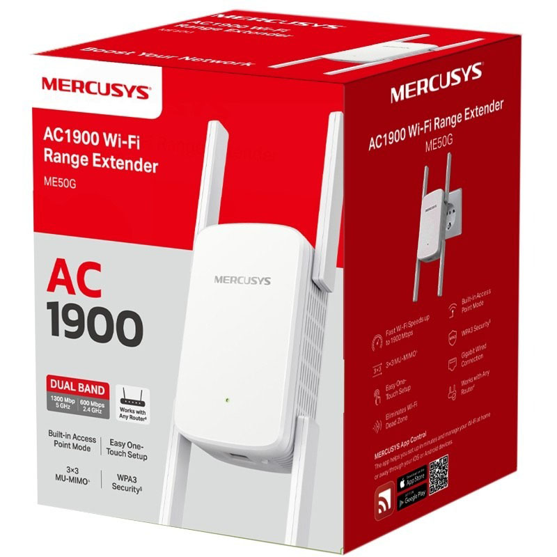 Wi-Fi повторювач MERCUSYS AC1900 (ME50G) Стандарт Wi-Fi 802.11 g