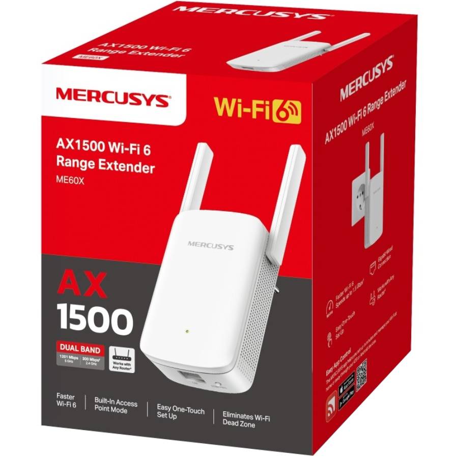 Wi-Fi повторитель MERCUSYS ME60X White Стандарт Wi-Fi 802.11 g