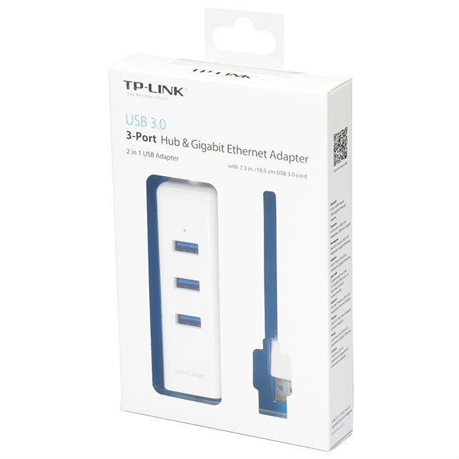 Фото 2 Мережевий адаптер TP-LINK UE330 USB3.0 Hub (3-port) + Gigabit Network Adapter