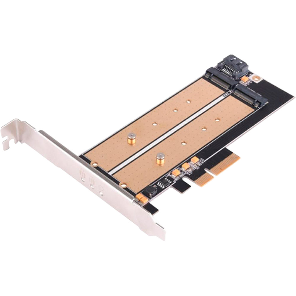 Плата розширення SILVERSTONE PCIe x4 для SSD m.2 NVMe + SATA 2242, 2260, 2280, 22110 (SST-ECM22)