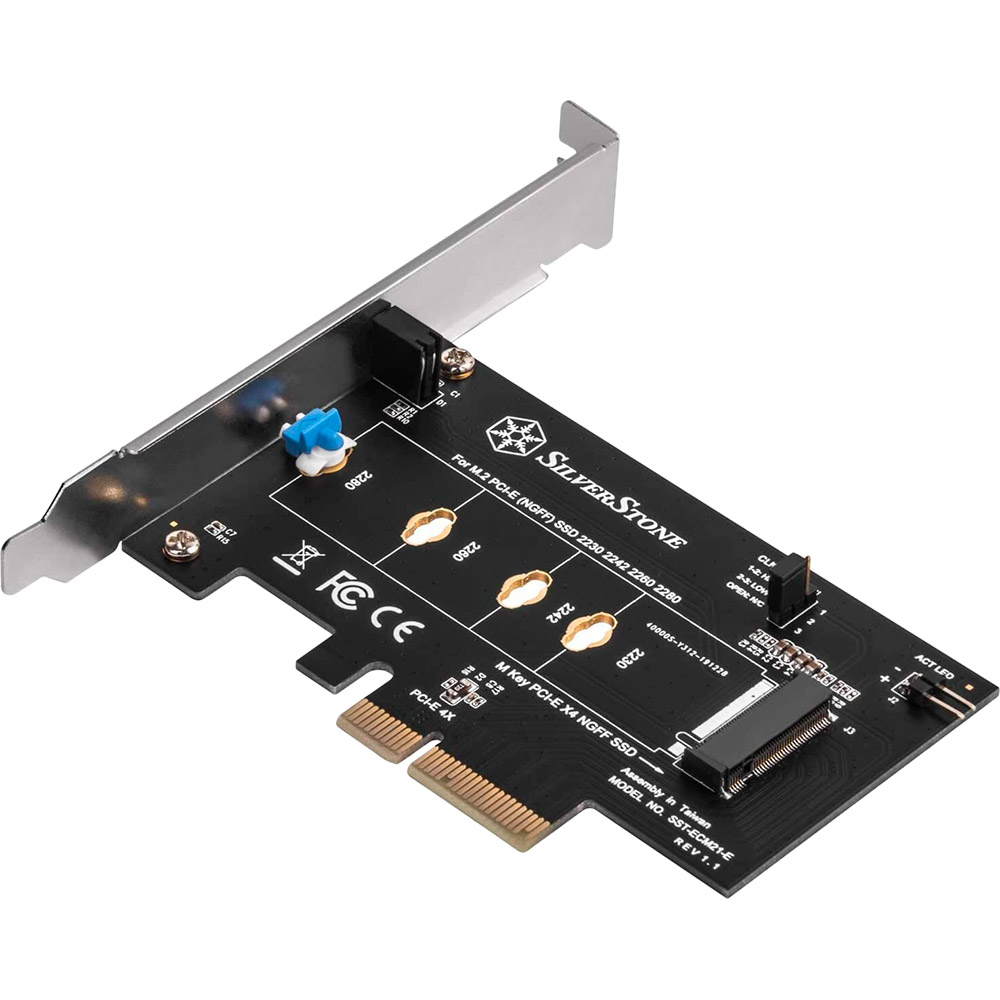 

Плата расширения SILVERSTONE PCIe x4 для SSD m.2 NVMe (SST-ECM21-E), Плата-адаптер PCIe x4 для SSD m.2