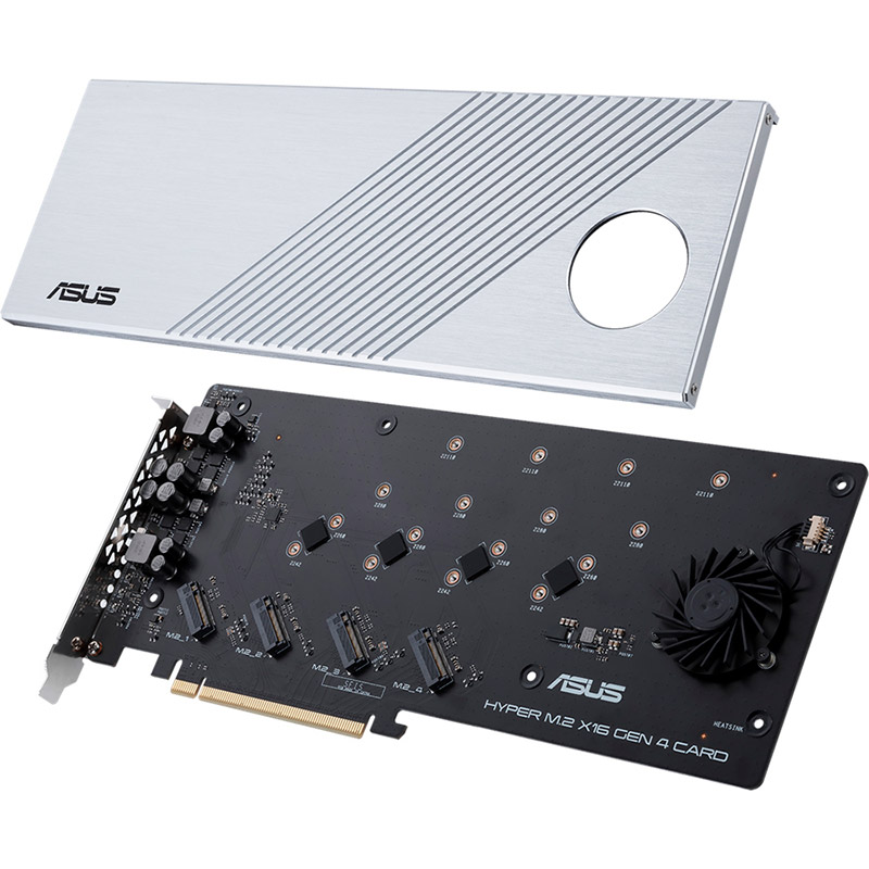 Плата-адаптер Asus PCIe Hyper M.2 X16 PCIe 4.0 X4 Expansion Card GEN 4 256 Gbps (90MC08A0-M0EAY0) Внешние порты M.2