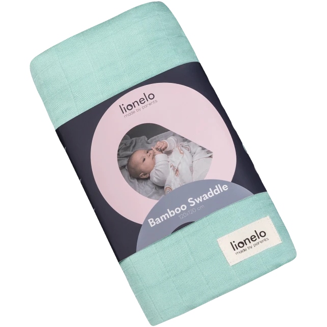 Пелюшка LIONELO Bamboo Swaddle 120х120 см GREEN MINT (LO-Swaddle GREEN MINT)