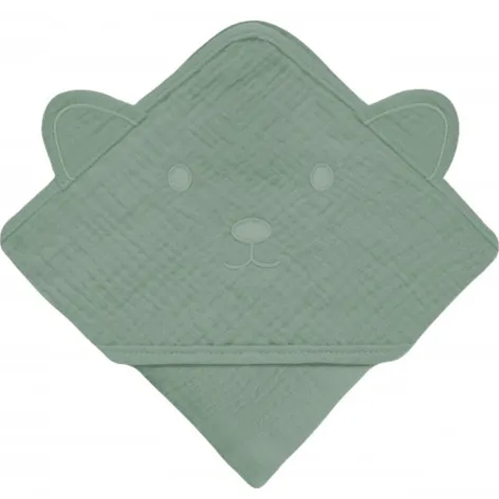 Рушник-куточок LIONELO MUSLIN HOODED TOWEL GREEN FOREST 100 х 100 см Колір зелений