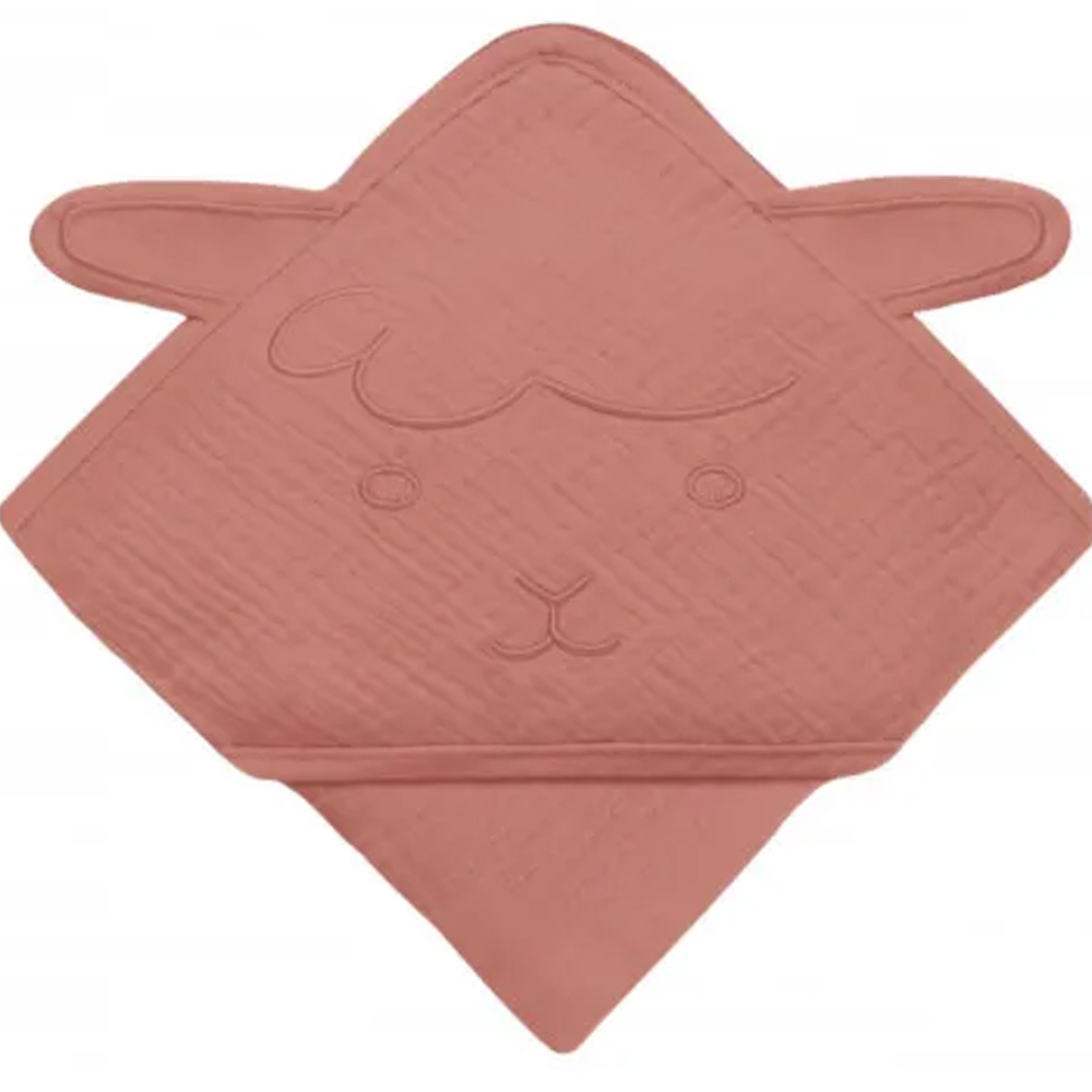 Рушник-куточок LIONELO MUSLIN HOODED TOWEL RED CORAL 100 х 100 см Колір червоний