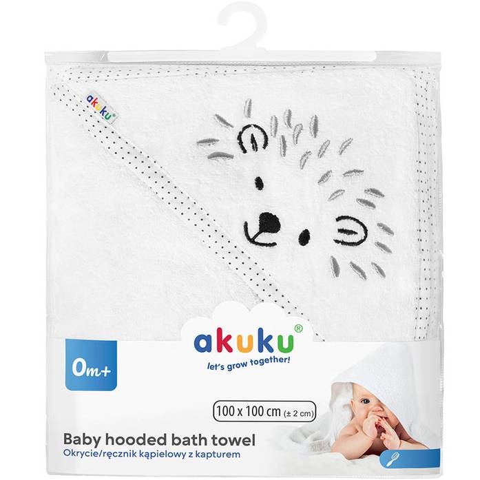 Рушник з капюшоном AKUKU Їжачок (A0661) Колір білий