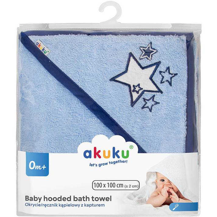 Рушник з капюшоном AKUKU Зірки (A0663) Колір синій
