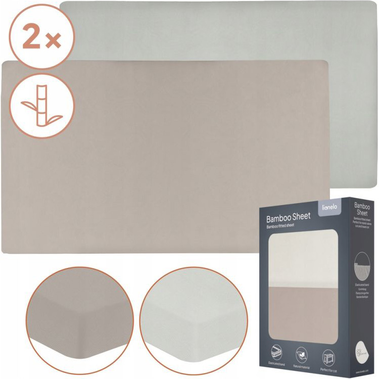 Комплект простыней на резинке LIONELO Bamboo Sheet Off White Beige 118x60 см