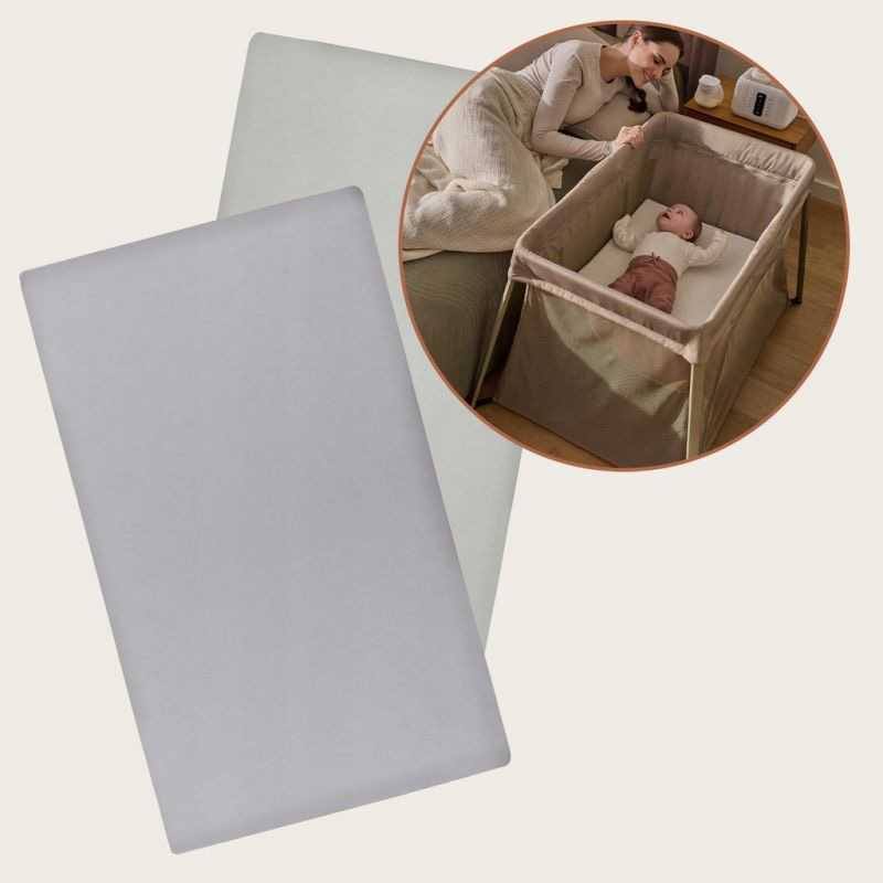 Комплект простыней на резинке LIONELO Bamboo Sheet Off White Grey 118x60 см Длина 118
