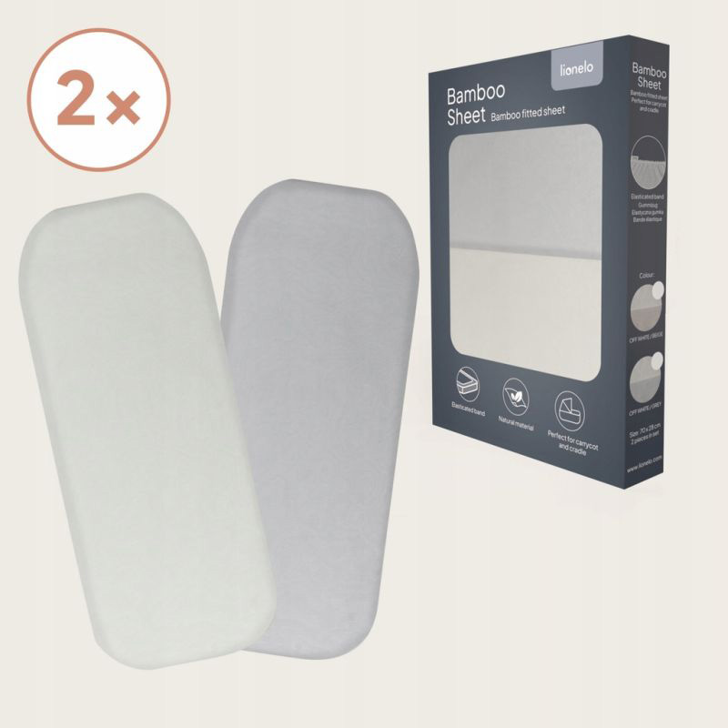Комплект простыней на резинке LIONELO Bamboo Sheet Off White Grey 70x28 Тип наматрасник