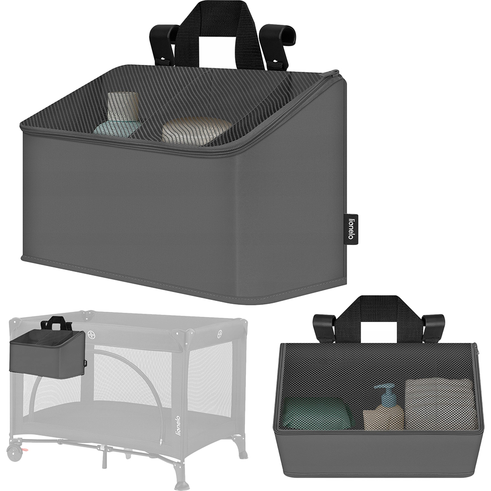 Органайзер для ліжечка Lionelo Sidepocket Medium Grey Додатково Три відділення на блискавці; Зручна ручка для перенесення; Посилена конструкція; Можна прати за 30°C
