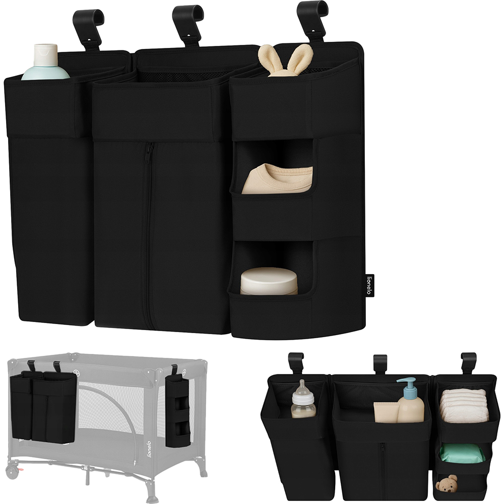 Органайзер для кроватки Lionelo Sidepocket Large Black Высота 58