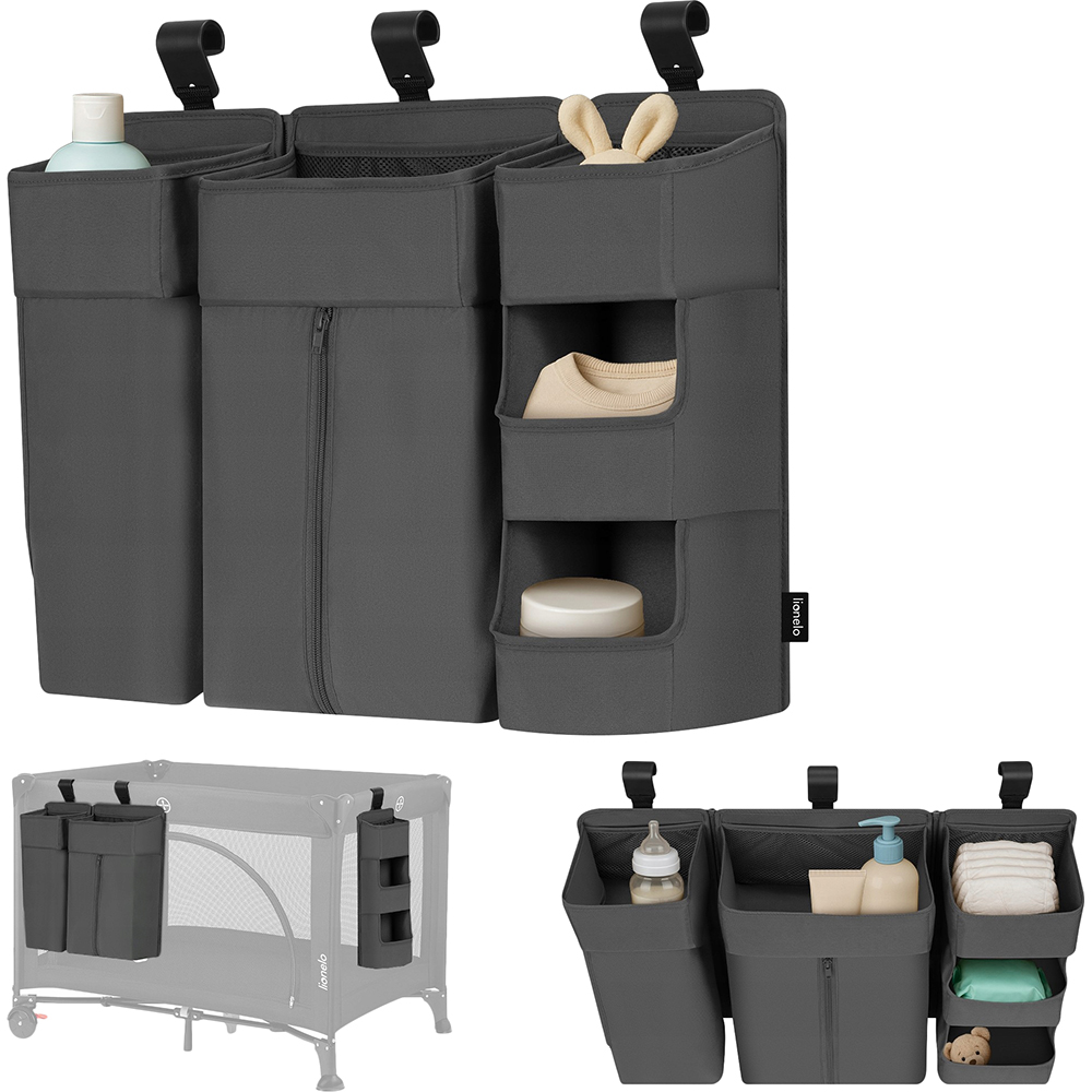 Органайзер для кроватки Lionelo Sidepocket Large Grey Высота 58
