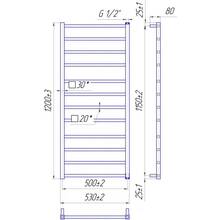 Полотенцесушитель MARIO Токио 1200х530/500 (1.2.0602.03.P)