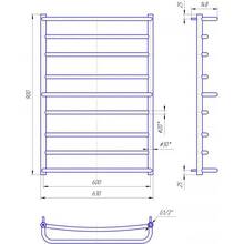 Полотенцесушитель MARIO Люкс 900х630/600 (1.1.0308.01.P)