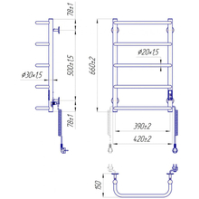 Полотенцесушитель MARIO Стандарт НР-І 650х430/150 TR К
