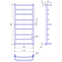 Полотенцесушитель MARIO Люкс 900х430/400 (1.1.0306.01.P)