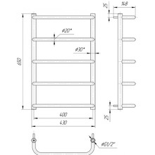 Полотенцесушитель MARIO Стандарт НР 650х430/400 (1.3.0200.01.P)