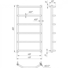 Полотенцесушитель MARIO Трапеция HP 800х430/400 (1.3.2801.01.P)