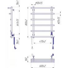 Полотенцесушитель MARIO Марио-І 800х630/160 TR К (2.3.6400.11.P)