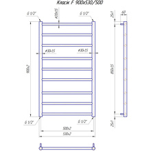 Полотенцесушитель MARIO Классик F 900х530/500 Black Matt (1.1.5907.01.BM)
