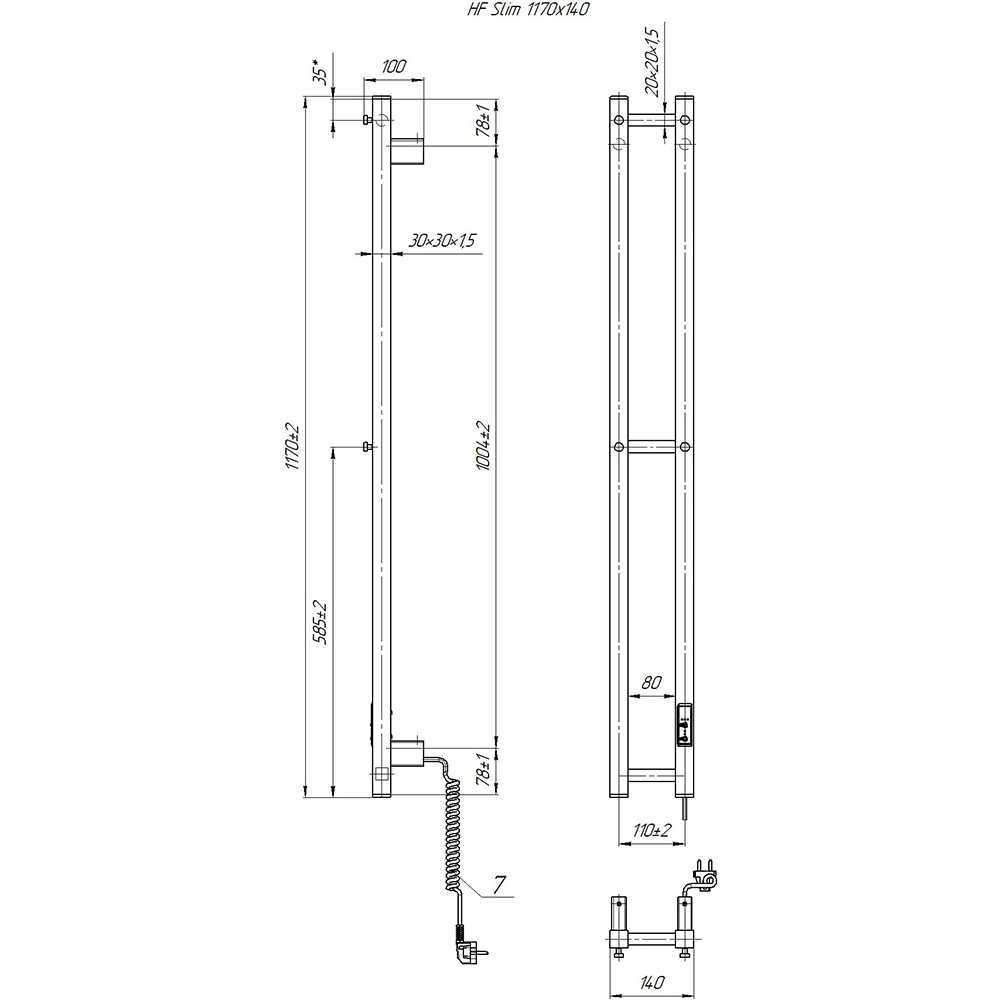 Сушка для рушників HYGGE FAMILY Slim White (3.164.045797.WM) Вид стійка