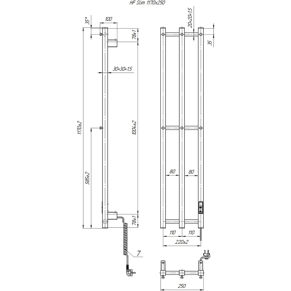 Сушка для рушників HYGGE FAMILY Slim White (3.164.045798.WM) Вид стійка