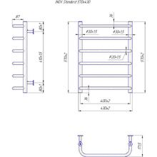 Сушка для рушників MARIO INOX Стандарт 570 х 430 мм Silver (1.8.044607.P)