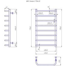 Полотенцесушитель MARIO INOX Стандарт 770 х 430 мм Silver (1.8.044609.P)