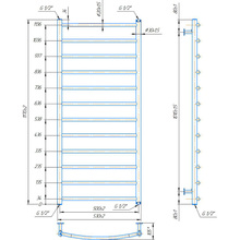 Полотенцесушитель MARIO INOX Классик 1170х530/500 (1.8.044560.P)