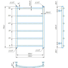 Полотенцесушитель MARIO INOX Классик HP 770х530/500 (1.8.044571.P)