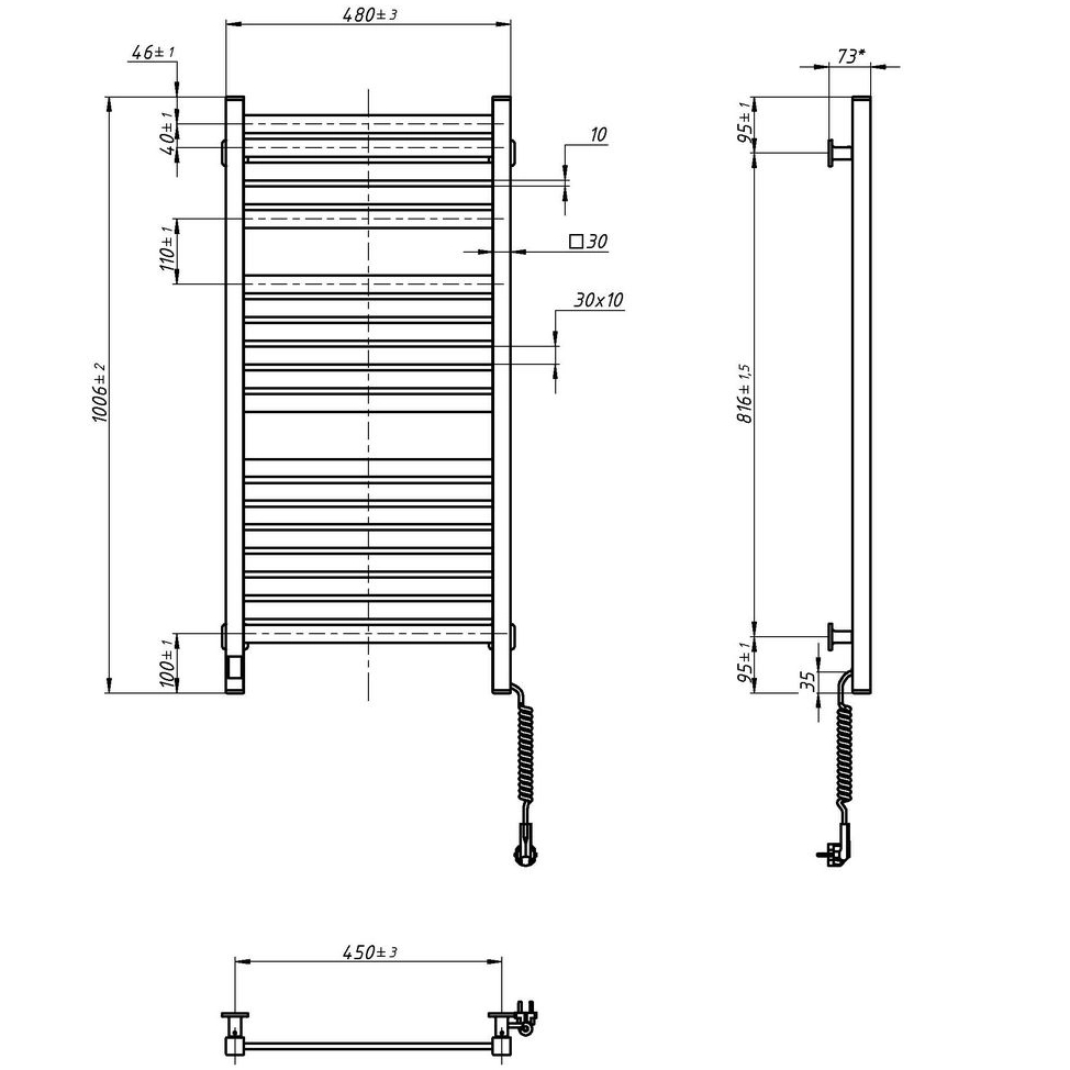 Заказать Полотенцесушитель NAVIN Авангард Х Wi-Fi правосторонний белый (12-172055-4810)