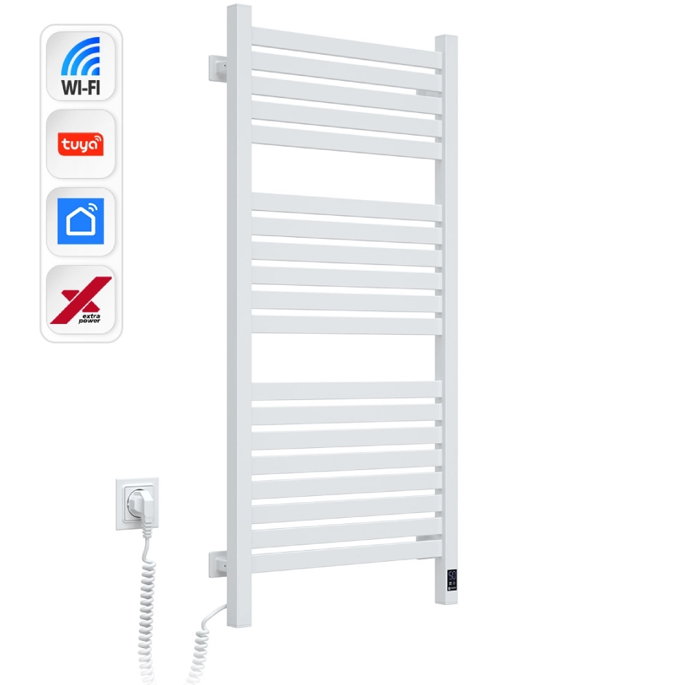 Полотенцесушитель NAVIN Авангард Х Wi-Fi левосторонний белый (12-172155-4810) Вид лесенка