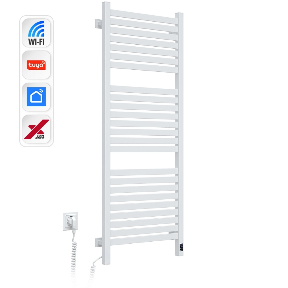 Полотенцесушитель NAVIN Авангард Х Wi-Fi левосторонний белый (12-172155-4812) Вид лесенка