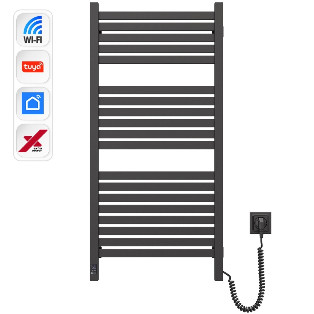 Полотенцесушитель NAVIN Авангард Х Wi-Fi правосторонний черный муар (12-272055-4810) Тип электрический