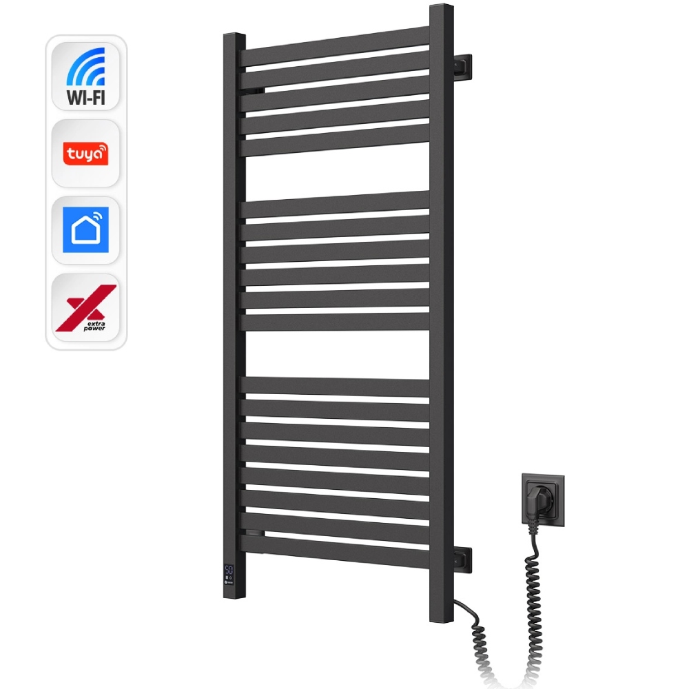 Полотенцесушитель NAVIN Авангард Х Wi-Fi правосторонний черный муар (12-272055-4810) Управление температурой с терморегулятором