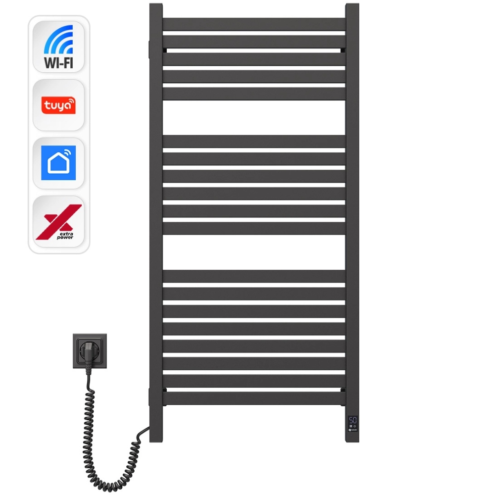 Полотенцесушитель NAVIN Авангард Х Wi-Fi левосторонний черный муар (12-272155-4810) Тип электрический