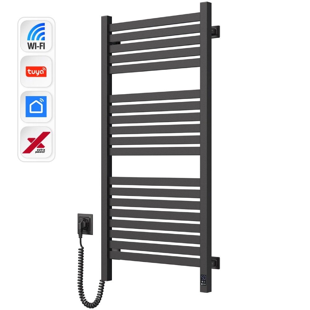 Полотенцесушитель NAVIN Авангард Х Wi-Fi левосторонний черный муар (12-272155-4810) Управление температурой с терморегулятором